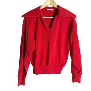 Zara Red 2 Piece Co-Ord Outfit Set Mini Skirt Sweater Size Small